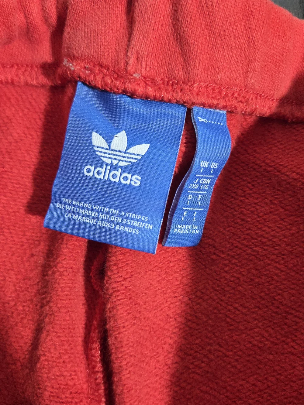 Adidas Red Soft Trefoil Swearpant Joggers Size Large Vintage